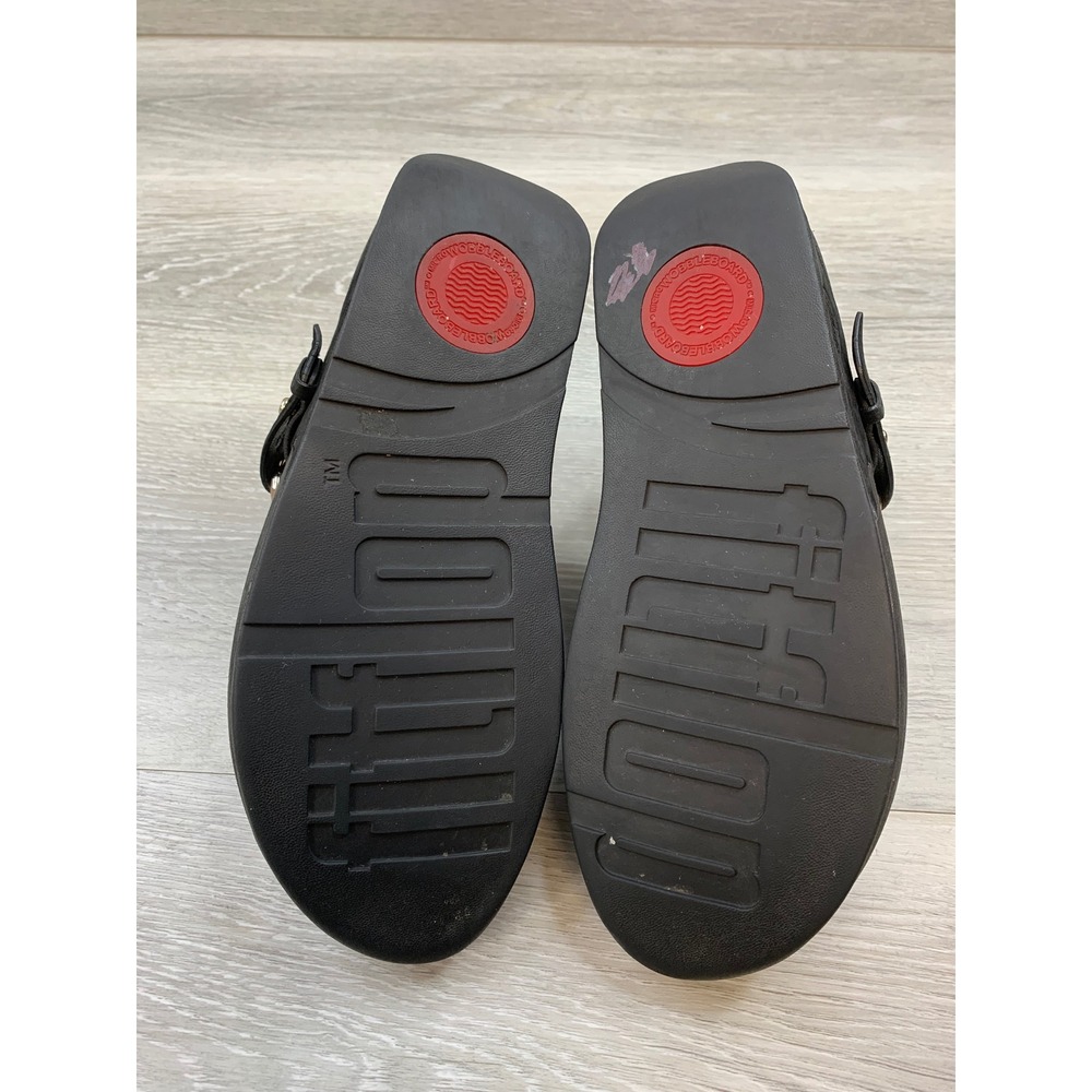 FitFlop Women's Flare Suede Thong Sandals Black 8 Casual Comfort Shoes - Picture 6 of 10